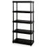 Blue Hawk 5-Tier Plastic Utility Shelving Unit - Black - 18"D x 36"W x 72"H