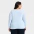 A New Day Women's Long Sleeve Fitted Jersey T-Shirt, 3X - Light Blue