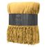 At Home Fringe Plush Throw Blanket - Ochre