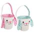 Canvas Bunny Basket With Ears & Handle