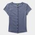 Wild Fable Women's Cap Sleeve Round Neck Button-Down Shirt, XS - Dark Blue