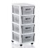 Curver Infinity 4-Drawer Rolling Cart - White & Grey - 14-1/4" x 11-3/4" x 25-3/4"