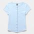Wild Fable Women's Cap Sleeve Round Neck Button-Down Shirt, XL - Light Blue