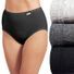 JOCKEY Women's 100% Cotton Plus Size Elance Underwear Briefs - Grey Heather, Charcoal Heather & Black