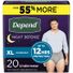 Depend Night Defense Adult Incontinence Underwear for Men, Overnight, XL, Grey