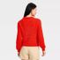 A New Day Women's Long Sleeve Round Neck Tape Yarn Pullover Sweater, XS - Red