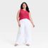 A New Day Women's Crewneck Drop Needle Pullover Sweater Tank, 1X - Red