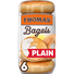 Thomas’ 6 ct, Plain, Bagels, 10g Protein, Kosher, Bagels, 20 oz