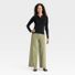 Universal Thread Women's High-Rise Sailor Wide Leg Ankle Jeans, 10 Long - Green