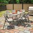 COSCO Indoor or Outdoor Standing Folding Chair With Solid Seat - Gray