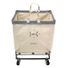 Square Steele Canvas Laundry Cart - Natural & Grey - 18" sq. x 20-1/4" h