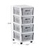 Curver Infinity 4-Drawer Rolling Cart - White & Grey - 14-1/4" x 11-3/4" x 25-3/4"