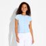 Wild Fable Women's Cap Sleeve Round Neck Button-Down Shirt, L - Light Blue