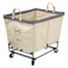 Square Steele Canvas Laundry Cart - Natural & Grey - 18" sq. x 20-1/4" h