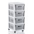 Curver Infinity 4-Drawer Rolling Cart - White & Grey - 14-1/4" x 11-3/4" x 25-3/4"
