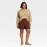 A New Day Women's Long Sleeve Round Neck Tape Yarn Pullover Sweater, 2X - Brown