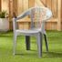 Adams Manufacturing Patio Stackable Frame Stationary Conversation Chair's with Solid Seat 8220-13-3700