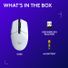 Logitech G305 LIghtspeed Wireless Optical 6 Programmable Button Gaming Mouse with 12,000 DPI HERO Sensor - White