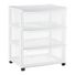 Iris Plastic 3 Drawer Wide Storage Drawer Cart with 4 Caster Wheels for Home, 15 3/4 x 21 1/2 x 26 in - White