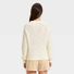 A New Day Women's Long Sleeve Round Neck Tape Yarn Pullover Sweater, M - Cream