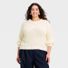 A New Day Women's Long Sleeve Round Neck Tape Yarn Pullover Sweater, 1X - Cream