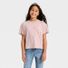 Cat & Jack Girls' Short Sleeve Rhinestone T-Shirt, XS - Ballet Pink