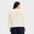 A New Day Women's Long Sleeve Round Neck Tape Yarn Pullover Sweater, 3X - Cream