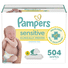Pampers Baby Wipes Sensitive Perfume Free 6X Pop-Top Packs