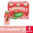 Danimals Smoothie Strawberry Low Fat Dairy Drink Multi-Pack, Creamy and Delicious Snacks for Kids, 6 Ct, 3.1 fl oz Smoothie Bottles