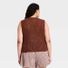 A New Day Women's Crewneck Drop Needle Pullover Sweater Tank, 2X - Brown