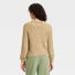 A New Day Women's Long Sleeve Round Neck Tape Yarn Pullover Sweater, L - Brown