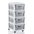 Curver Infinity 4-Drawer Rolling Cart - White & Grey - 14-1/4" x 11-3/4" x 25-3/4"