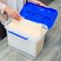 Bankers Box 0086301 Letter Size Blue & Clear Heavy-Duty Plastic Portable File Storage Boxes with Organizer Lid Compartment
