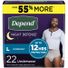 Depend Night Defense Adult Incontinence Underwear for Men, Overnight, L, Grey