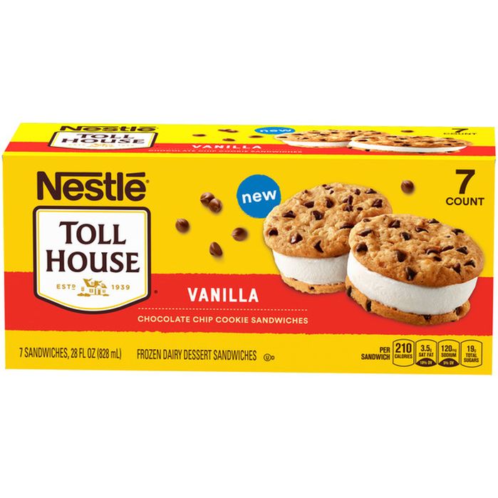 Toll House Vanilla Chocolate Chip Cookie Ice Cream Sandwiches