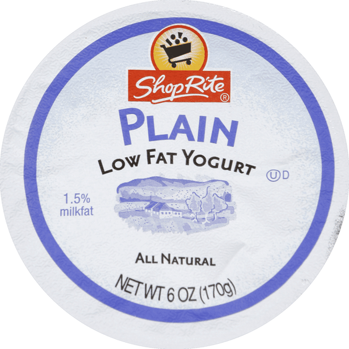 ShopRite Yogurt, Low Fat, 1.5 Milkfat, Plain (6 oz) Delivery or Pickup