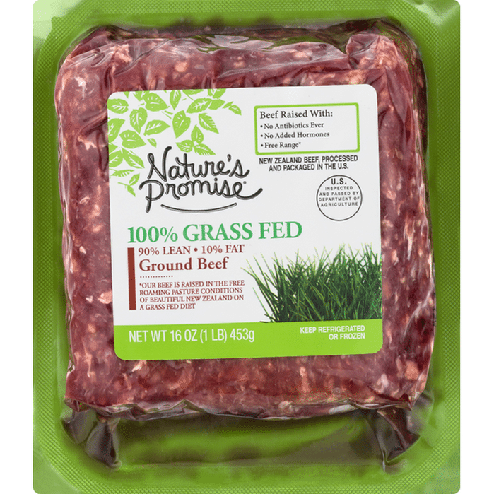 Nature's Promise Ground Beef, 90/10, 100 Grass Fed (16 oz) Delivery