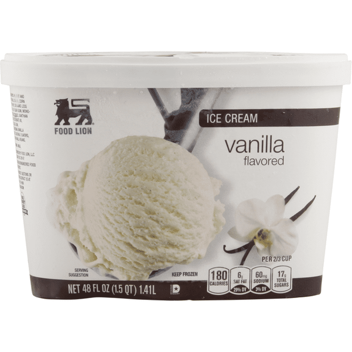 Food Lion Ice Cream, Vanilla Flavor (48 fl oz) Delivery or Pickup Near ...