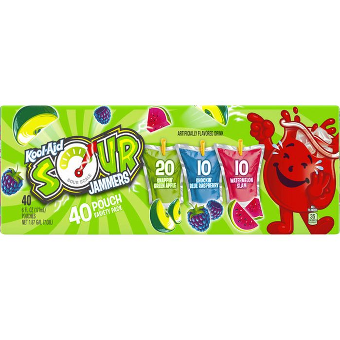 KoolAid Jammers Snappin' Green Apple, Shockin' Blue Raspberry
