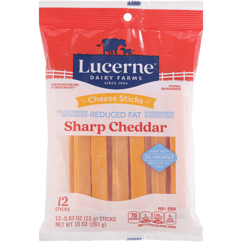 Lucerne Cheese Sticks, Reduced Fat, Sharp Cheddar (0.83 oz) Instacart