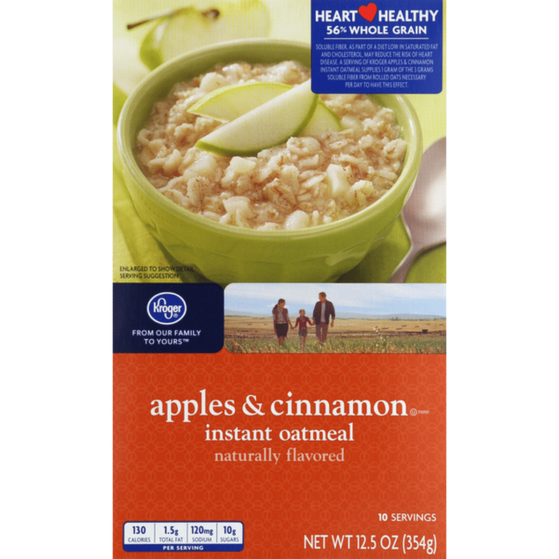 Kroger Oatmeal, Instant, Apple Cinnamon (10 each) Instacart