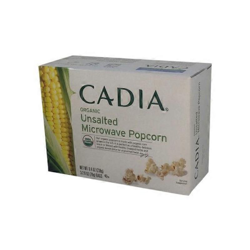 Cadia Organic Unsalted Microwave Popcorn (8.4 oz) Instacart