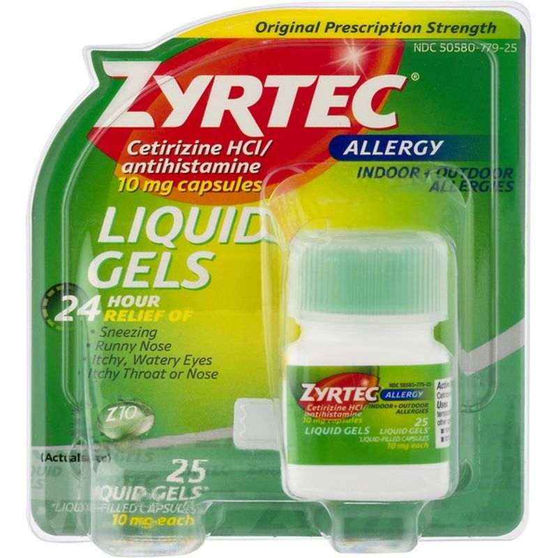 Zyrtec Allergy Liquid Gels, 24 Hour (25 ct) from CVS Pharmacy® Instacart
