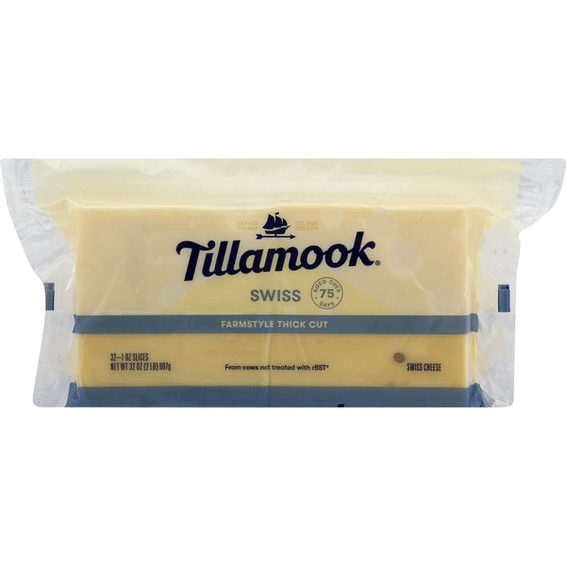 Tillamook Cheese, Swiss, Farmstyle Thick Cut (32 each) Instacart