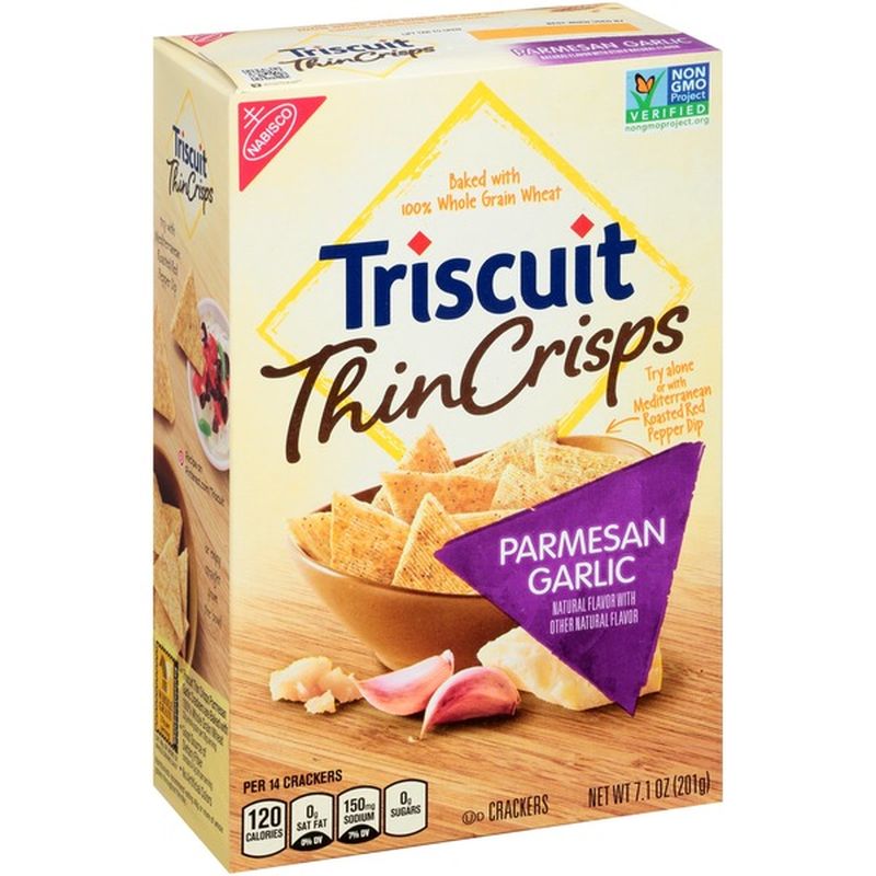 Triscuit Nabisco Thin Crisps Whole Grain Wheat Crackers Parmesan Garlic