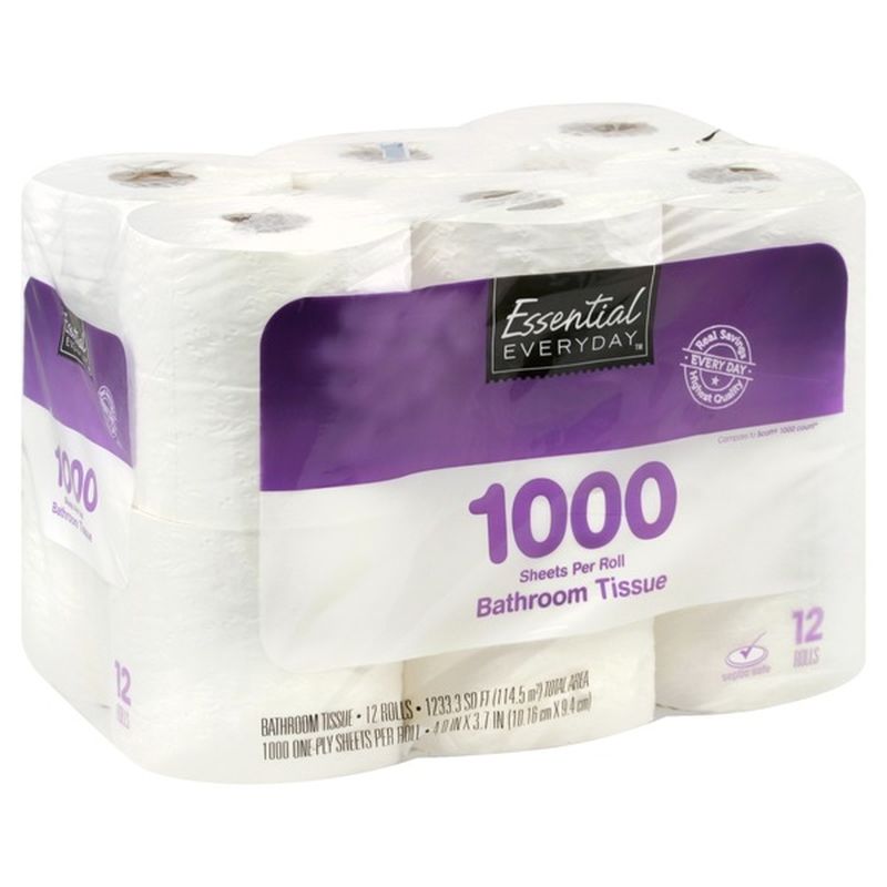 Essential Everyday Bath Tissue 1000 Sheets Per Roll (12 ct) from