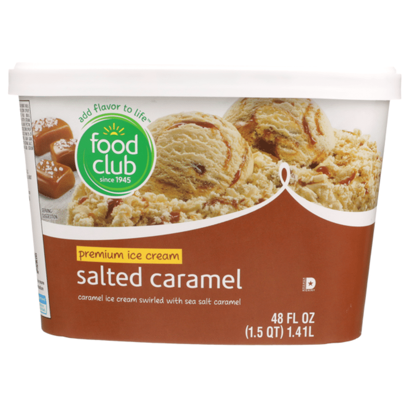 Food Club Salted Caramel Premium Ice Cream Swirled With Sea Salt ...