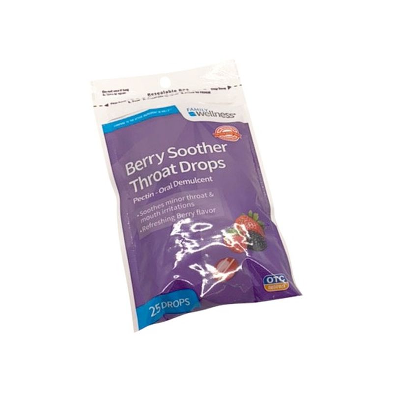 Family Wellness Pectin Oral Demulcent Berry Soother Throat Drops (25
