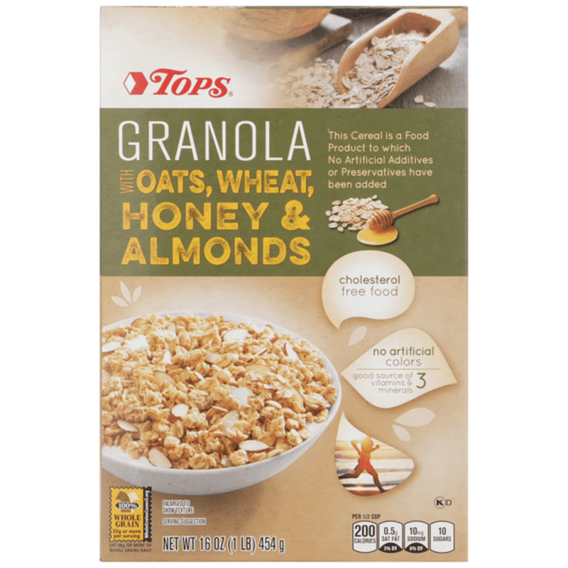 Tops Granola With Oats, Wheat, Honey & Almonds Cereal (16 oz) Instacart