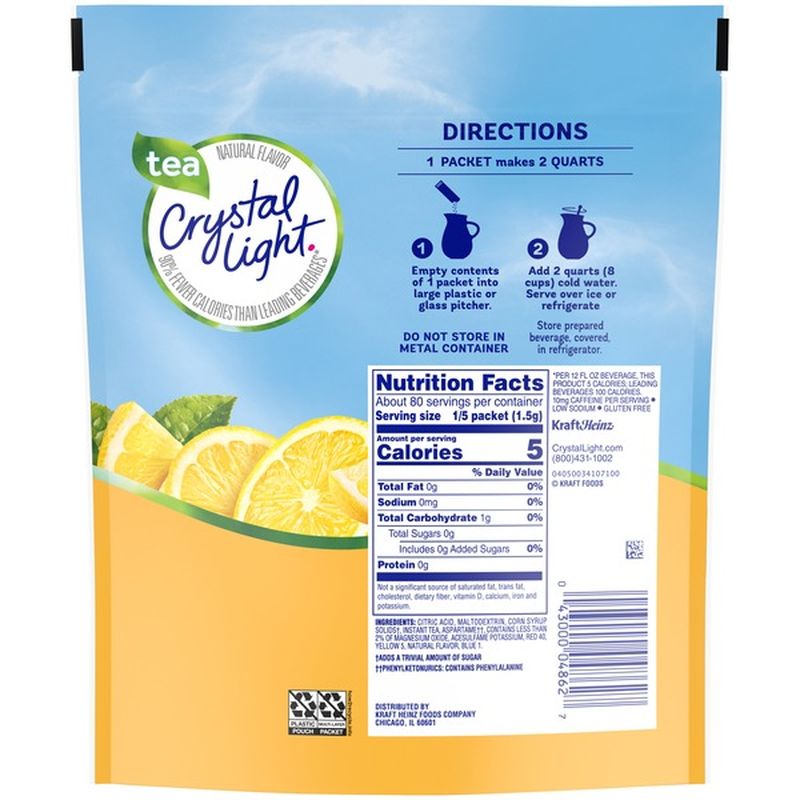 Crystal Light Lemon Iced Tea Naturally Flavored Powdered Drink Mix 16 Ct Instacart